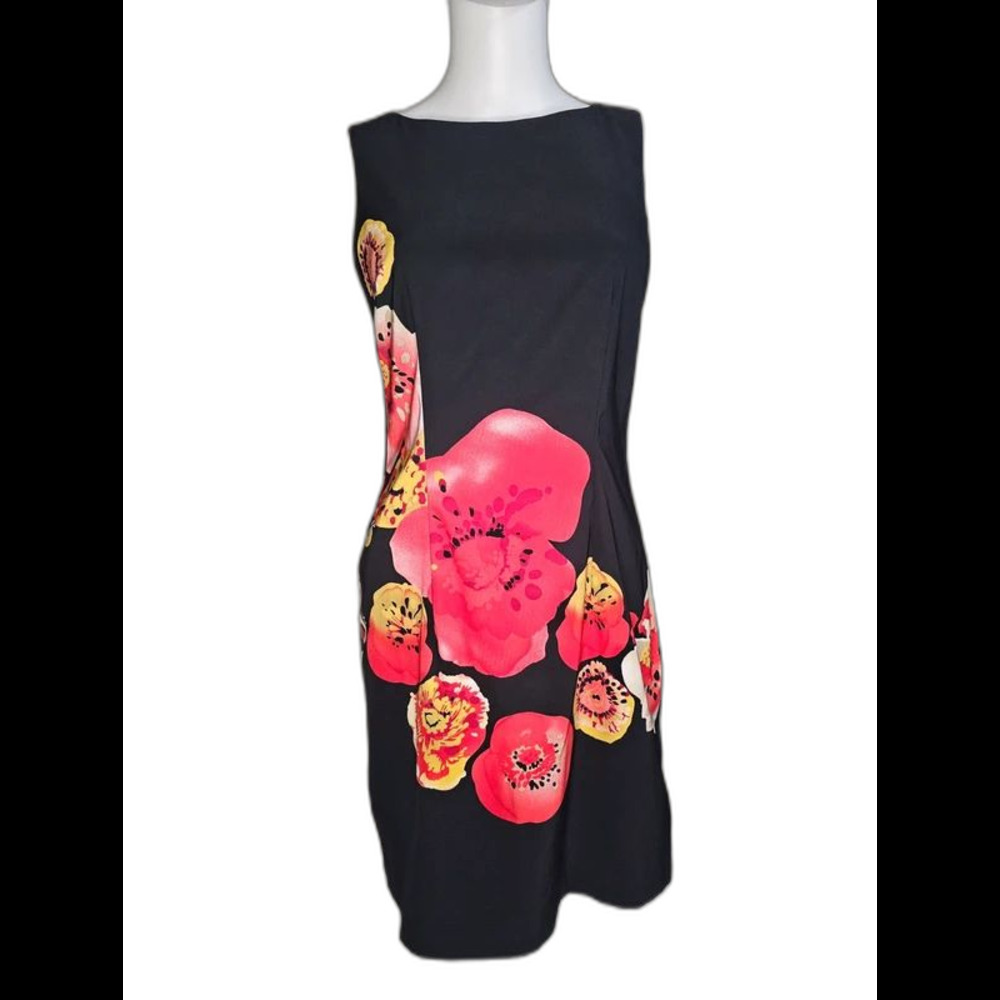 AB Studio Bold Poppy Floral Sheath Dress – Size 6